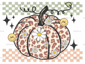 Pumpkin Checker DTF Transfer