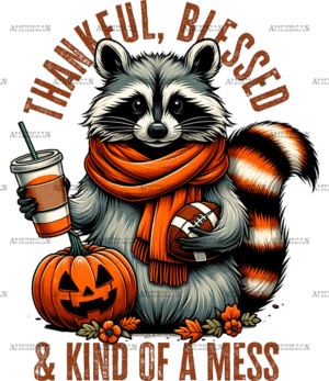 Thankful Blessed Racoon DTF Transfer
