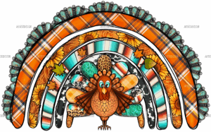 Thanksgiving Turkey Rainbow DTF Transfer